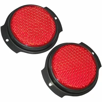 2x Red Reflector Black Bezel For Jeeps Willys M38 M151A1 M35 M37 Truck • $15.33
