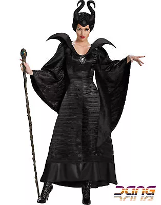 Womens Halloween Decor Maleficent Witch Evil Queen Cosplay Costume Fancy Dress • £19.99