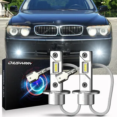 For BMW 745I 745LI 2002-2005 Pair H3 LED Fog Light Bulbs Bright White 6000K • $19.99