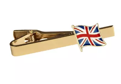 UK Flag Tie Clip United Kingdom Union Jack Metal GB England Scotland Wales • £3.89