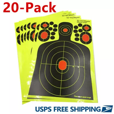 20-PACK Shooting Targets Splatter Glow Gun Rifle Paper Target Adhesive Exercise • $13.99