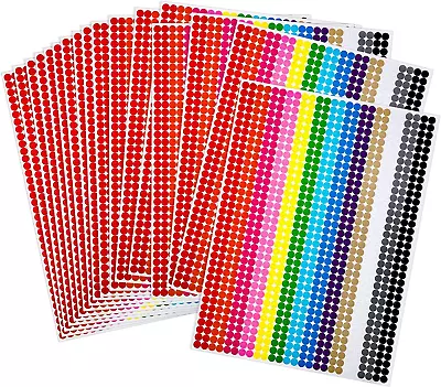 Small Dot Stickers Mini Dot Labels Neon Colors Circle Stickers Round Colored • $16.86