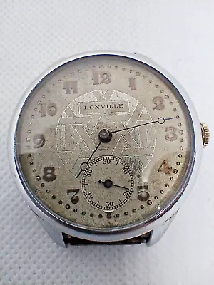 Vintage Oversize Watch Lonville   Masonic Symbols Dial   Swiss 1930's. • £139