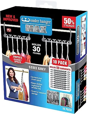 Wonder Hanger Max Closet Space Saving As Seen On Tv Magic Hangers Rack - 10 Pack • $10.99