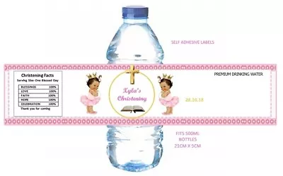 £3 • Buy PERSONALISED BAPTISM CHRISTENING WATER BOTTLE LABELS. PARTY FAVOURS ( X 5)