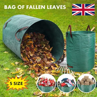 Heavy Duty Garden Waste Bag Reusable Waterproof Refuse Sack For Leaves Grass • £5.55