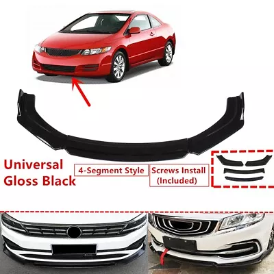 Add-on Universal For 2009-11 Honda Civic Coupe Front Bumper Lip Splitter 2-Layer • $52.96