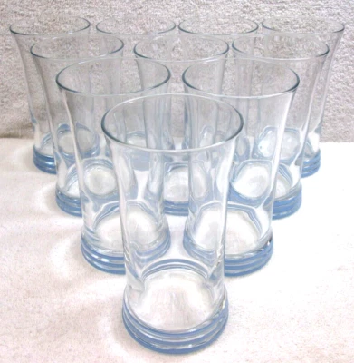 $124.95 • Buy SET OF 10 FIESTA FIESTAWARE 16oz  GLASS TUMBLERS HOMER LAUGHLIN LITE BLUE BANDED