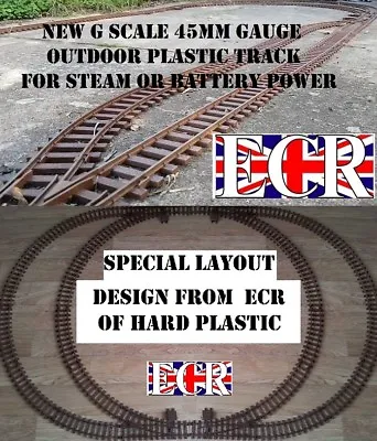 G SCALE RAILWAY RAIL 45mm GAUGE STRONG PLASTIC TRACK GARDEN TRAIN SET RAILWAY • £54.95