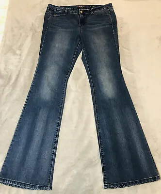 Suede Jeans 31 Womens Blue Denim Eva Mid Rise Bootcut Casual Pants • $11.99