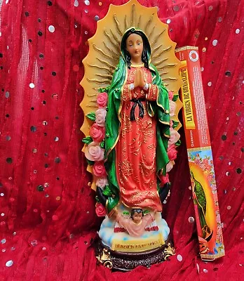 12  Inch Our Lady Of Guadalupe Statue Virgin Mary With Incense/ Religious Figuri • $55