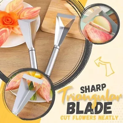 Stainless Steel Fruit Carving Knife Triangular Shape Vegetable Knife Tool • $8.59