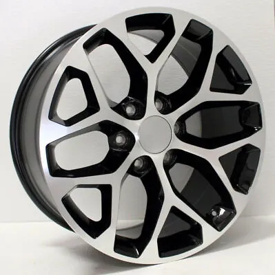 22  Snowflake Black And Machine Wheels For Chevy Silverado Suburban Tahoe Z71 • $999