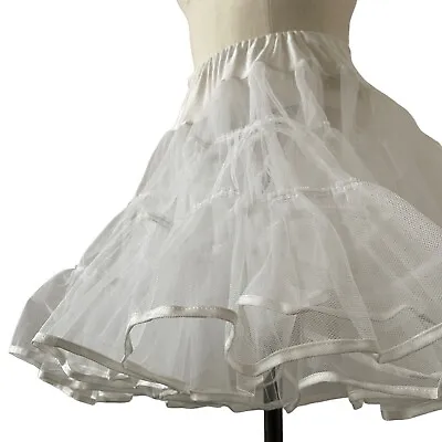 Vintage Petticoat Full Square Dance Skirt Tiered Crinoline Nylon Stiff Sz Small • $49.12