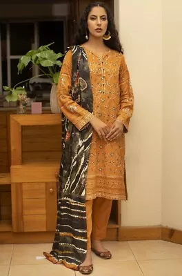 Ready To Wear Lakhany 3 Piece Embroidered Cottel Suit LSM-2491 • £39.99