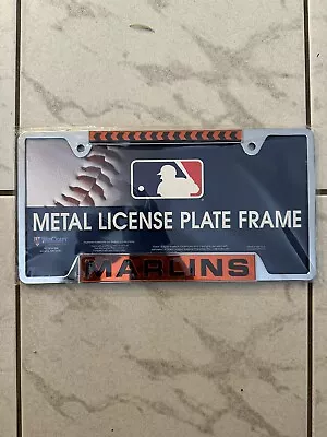 Miami Marlins Premium Chrome License Plate Frame Metal Tag Cover Baseball • $20