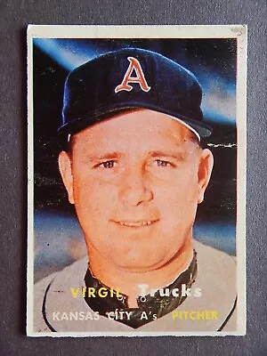 Virgil Trucks #187 Topps 1957 Baseball Card (Kansas City Athletics) *G • $3.99