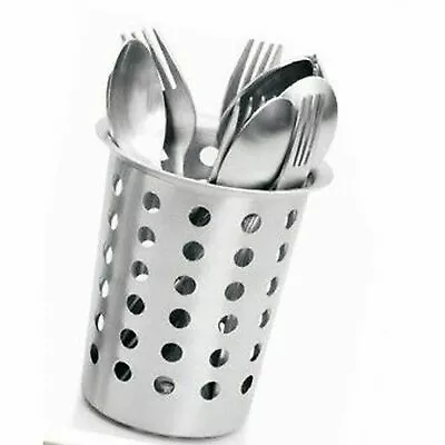 $15 • Buy Cutlery Holder Caddy Pot Utensil Kitchen Stainless Steel Drainer Conical Stand 