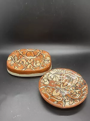 2 Mexican Pottery Rectangle Tray Ashtray Dish Montezuma • $16