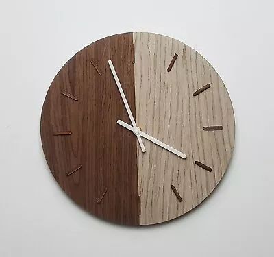 Wall Clock Brown And Grey Walnut And Oak  12  Wall Clock. • £14.99
