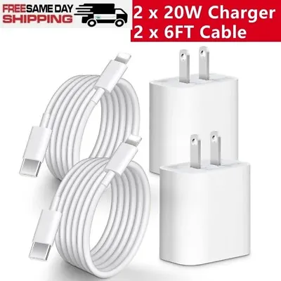 2 Pack Super Fast Charger Type C For IPhone 14 13 12 11 Pro Max Xs XR 8 7 6 Plus • $11.99