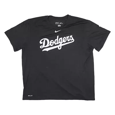 NIKE Los Angeles Dodgers Dry-Fit Mens T-Shirt Black 2XL • £11.99