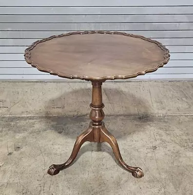 Kittinger Old Dominion Carved Chippendale Mahogany Tilt Top Table Ball & Claw • $1199