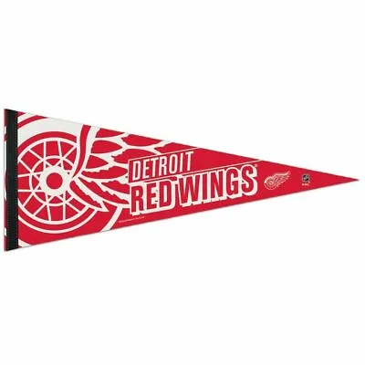 DETROIT RED WINGS ROLL UP PREMIUM FELT PENNANT NEW 12 X30  FREE SHIPPING • $16.99