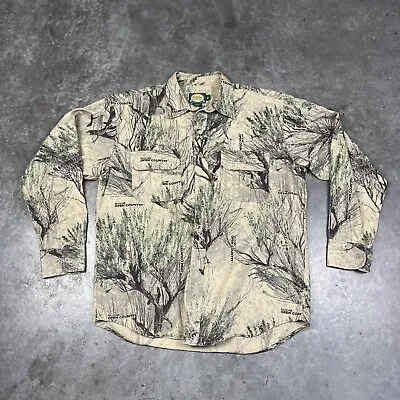 Cabelas Button Up Shirt Mens Medium Tree Camo Outddors Workwear Preowned • $19.99