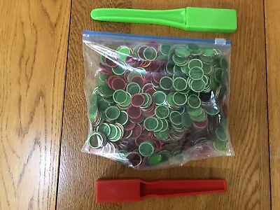 Magnetic Bingo Chips Over 500 Mixed Colors W/ 2 Wands Mega & Mag • $15