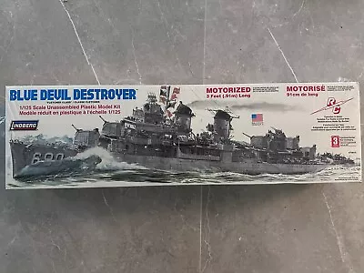 Lindberg Motorized BLUE DEVIL Destroyer Navy Ship Model Kit 1:125 Sealed 2006 • $175