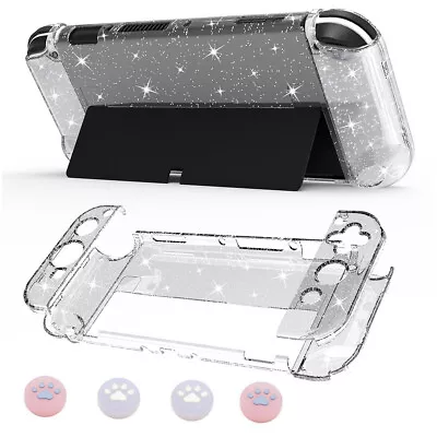 Protective Clear PC Case Bling Glitter Cover Cap For Nintendo Switch OLED Shell • $13.19