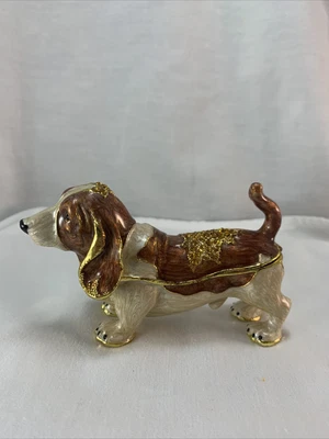 $5.99 • Buy Adorable Beagle Bejewelled Bedazzled Trinket Box 
