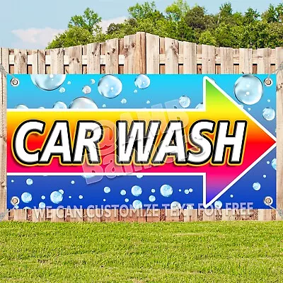CAR WASH RIGHT ARROW Advertising Vinyl Banner Flag Sign Many Sizes USA • $147.47