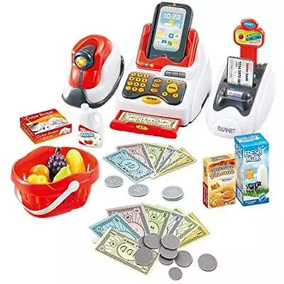 £28.37 • Buy DeAO Kids, Toy Till Cash Register With Scanner, Credit Card,Play Food,Money And