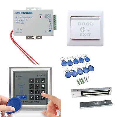 RFID Card Access Control System Kit Electric Magnetic Door Lock Switch Keypad • $22.99