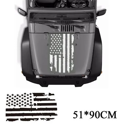 51*90CM White USA Flag Style Car Truck Hood Window Graphics Decal Sticker • $30.91
