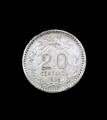 1906 Mexico 20 Centavos 80% Silver AU Details  • $13.50