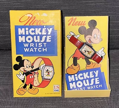 1950's Mickey Mouse Ingersoll Watch W Box Insert & Original Band -Works- Disney • $74.99