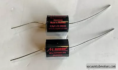 PAIR TWO Mundorf MCap 1000 VDC SUPREME EVO Alum Capacitor 0.10uf 0.10 Uf • $29.95