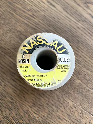Nassau C Rosin Solder Spec 7076 - Pure Water White Rosin Core Approx. 12 Ounces • $35