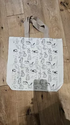 New Cat Pattern Canvas Shopper Bag Women's Ladies Bag Crazy Cat Lady Gift • £4.99