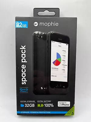 Mophie Space Pack 32GB Extra Storage Battery Case For IPhone 5 IPhone 5s - Black • $24.95