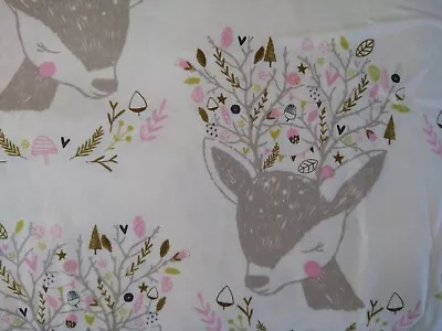 Camelot Hello My Deer Fabric 100% Cotton Fawn Fabric BTHY 18x44 Mushrooms Acorns • $7.99