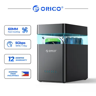 ORICO 2/5Bay Hard Drive Enclosure USB3.0/Type-C To SATA For 3.5'' HDD SSD W/ Fan • $90.74