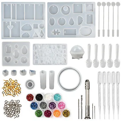 145pcs Silicone Casting Molds For Epoxy Resin Crafts DIY Jewelry Keychain Making • $12.34