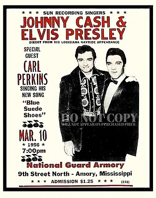Elvis Presley And Johnny Cash Poster 8 X 10 - Louisiana Hayride - Rare Art Print • $14.99