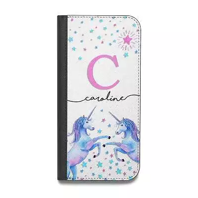 Personalised Unicorn Vegan Leather Flip IPhone Case For IPhone 14 13 12 11 • £10