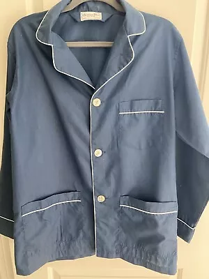 Vintage Christian Dior Mens Pajama Set Blue  Medium Euc • $24.99