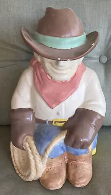 Vintage Treasure Craft Southwestern Cowboy Ceramic Cookie Jar Usa • $19.99